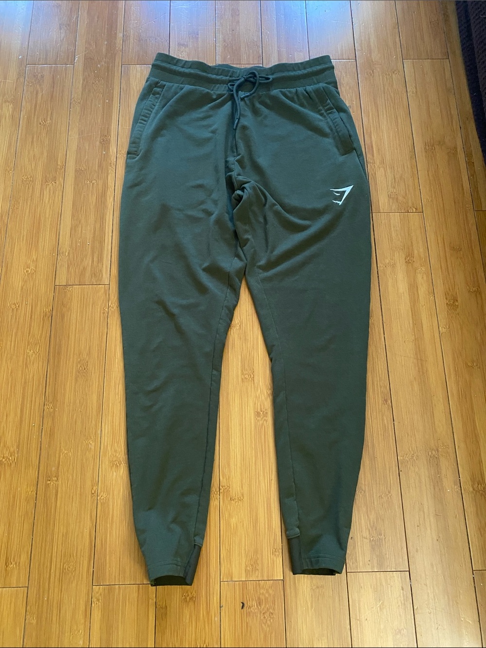Gymshark Dark Green Track Joggers with Logo